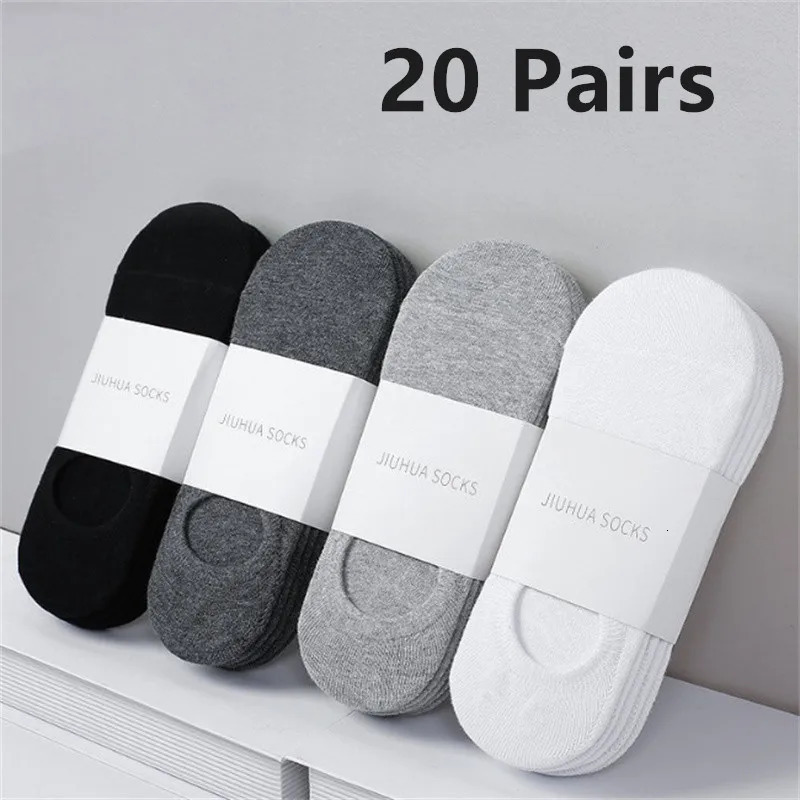 1/5/10/20 Pairs Summer Autumn Boat Socks For Men Women Non-slip Silicone Invisible Cotton Socks Male Ankle Sock Slippers 251114