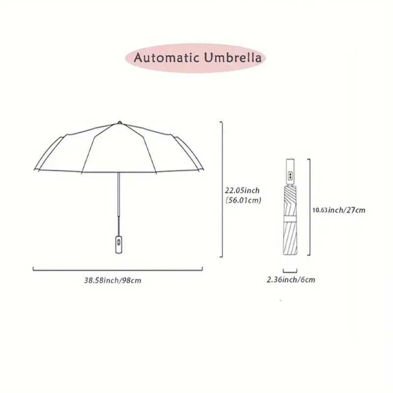 1pc Fully Automatic Umbrella for Men and Women Foldableable and Reinforced Sunny or Rainy Sunshade Sun Protection Uv Protec C251117
