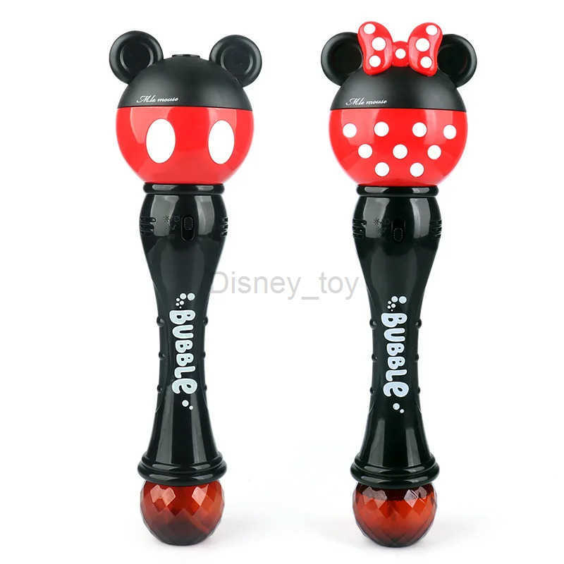 Disney toy Mickey cartoon new bubble machine boy and girl magic wand toy new Mickey Mouse Minnie electric soap bubble childrens gift Y2504017