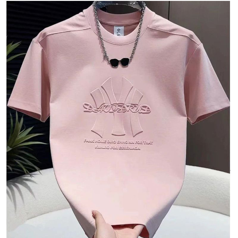 Steel Stamp Polo Summer Trendy Brand Casual Light Luxury New Round Neck Men's Short Sleeve T-shirt Round Neck Designer T-shirt 2025 New Youth Fas