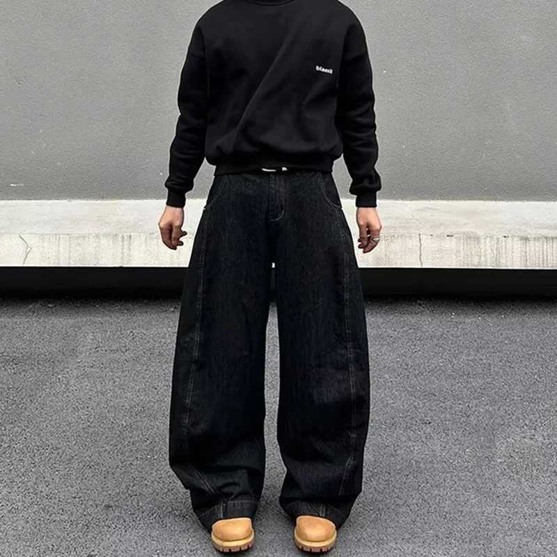 Korean Retro MenS Jeans Autumn Fashion Straight Leg Pants Baggy Pants Casual Black Jeans Flared JeansW251117