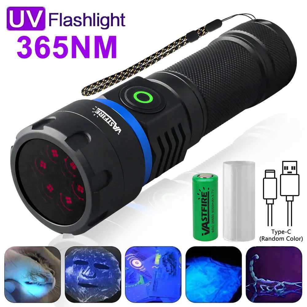 120W 6 4 core 365nm UV Flashlight Black Mirror 2-Mode Purple Light UV lamp Torch Pet Urine Stains bed bug Scorpions Detector M251117