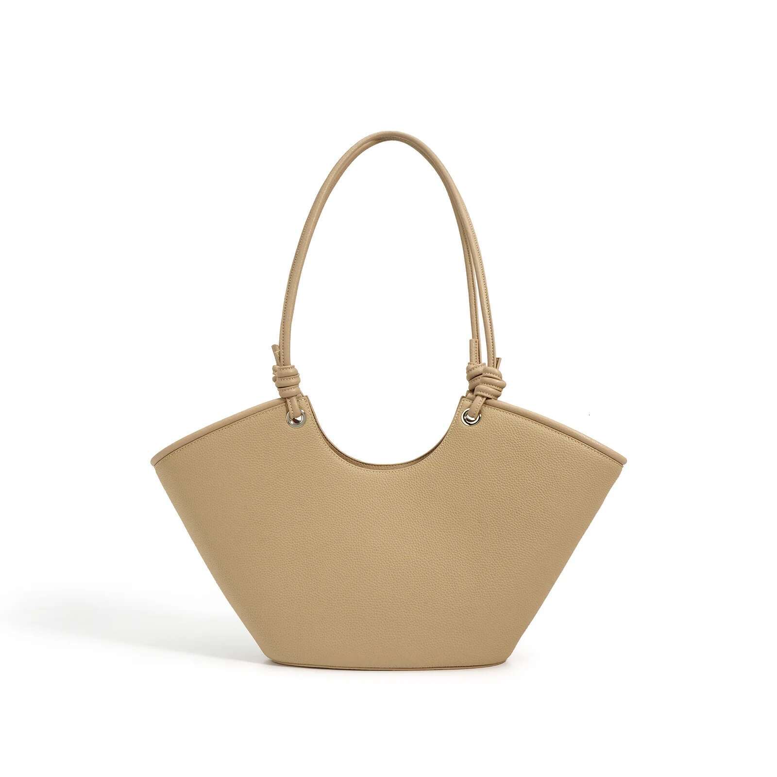 Designer bag handbags women new arrival knotted handle half moon shaped tote bag cream pu leather shoulder bag ladies fashion handbag Luxury Look High