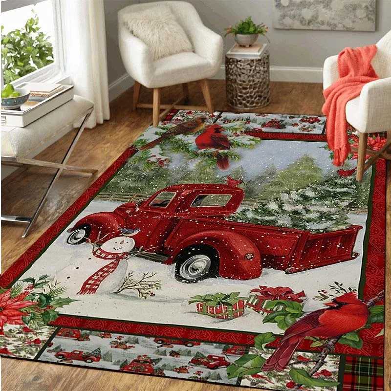 Christmas Santa Claus Carpet for Living Room Decor Hallway Balcony Long Carpet Sofa Table Large Area Rugs Anti-slip Bedroom MatM251117