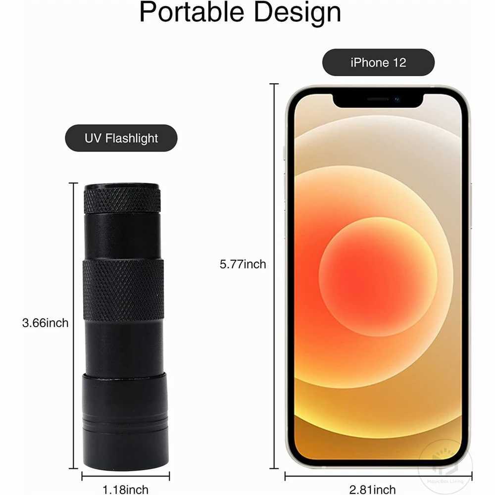 12 LED Handheld Blacklight UV Flashlight 395nm Mini Flash Light Torch Detector for Dog Pet Urine Stains Bed Bugs and Scorpions M251117