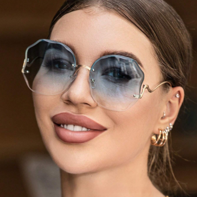 The Designer's Luxurious Sunglasses, Ocean Gradient Sunglasses, Women's Fashion Frameless Cut-edge Sunglasses, Uv-protected Street Style Gla