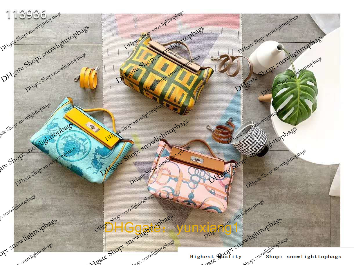 high quality Designer Bag Women Handbag 24 Bag Peg Private Store Pure Hand Sewn Wax Thread Cowhide Fashion Graffiti Women's Bag