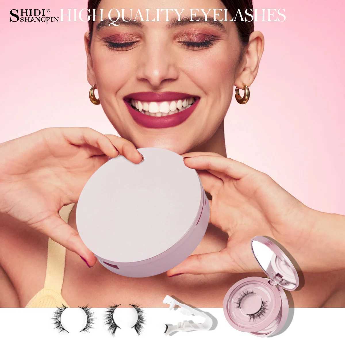 2 Pairs Magnetic Eyelash Natural Look Fluffy False Eyelashes Reusable Magnetic Eyelash Set with Applicator No Glue Need MakeupT251117