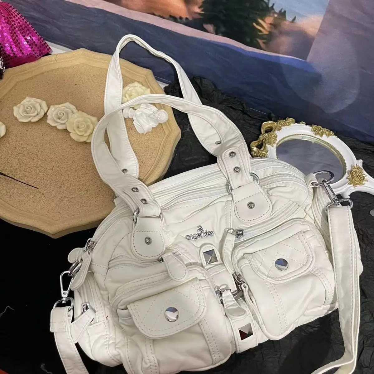 JIAERDI Vintage White Y2k Messenger Bag Purse Women Hot Girl Pu Leather Casual Shoulder Bags Female Harajuku Aesthetic HandbagW251117