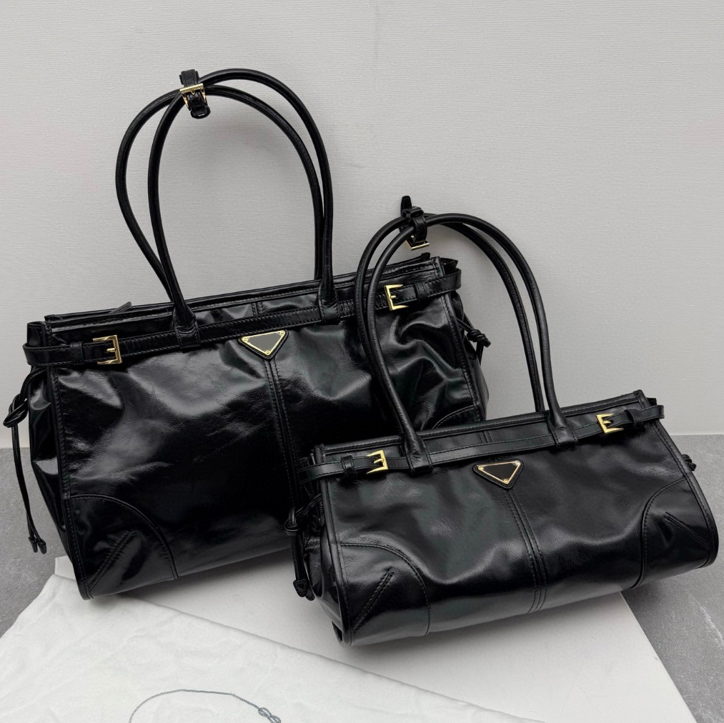 Designer Bags Tote High Quality Handbag Fashion Metallic Leather Women Shoulder Solid Brown Color Wallet Large Capacity Shopping Bag