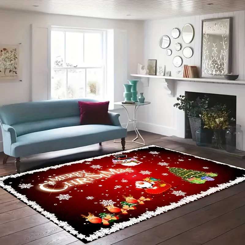 Christmas Santa Claus Snowman Carpet for Living Room Decor Sofa Table Large Area Bedroom Bedside Foot Pad Navidad DecorationM251117