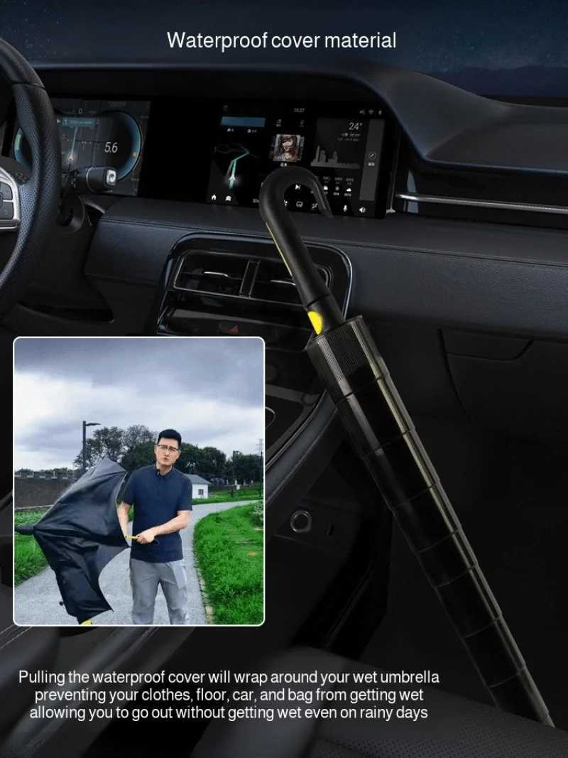 Rainproof and Windproof Umbrella Umbrella Automatically Enlarged Reinforced Sun Umbrella with Long Handle and Straight Pole C251117