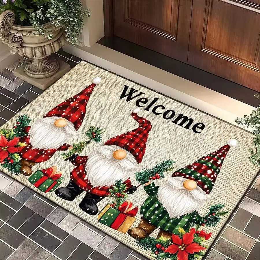 Christmas carpet entrance door mat Santa Claus red entrance door mat Printing anti slip rugM251117