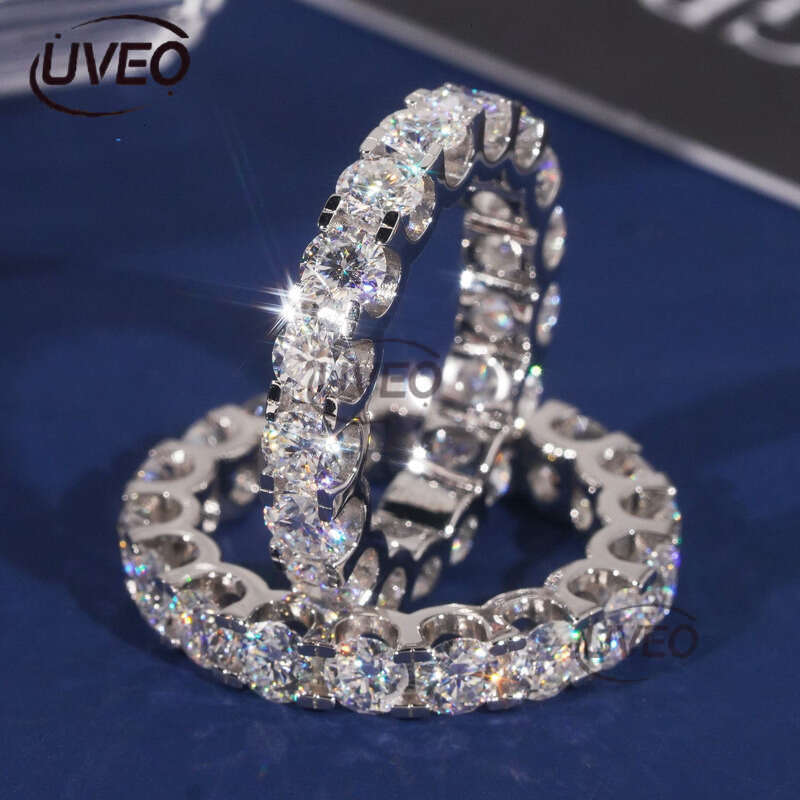 925 Moissanite Ring Gold VVS Jewelry Iced Out Moissanite Diamond Hiphop Pass Diamond Tester Fashion Mens Women Sterling Silver Couple