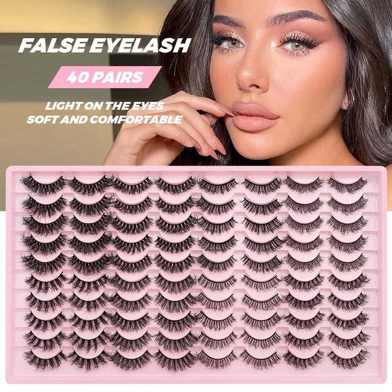 DINGSEN 40 pairs Volume Strip Lashes Faux Mink False Eyelashes Kit Cosmetics Soft Fake Volume Eyelash Extensions WholesaleT251117