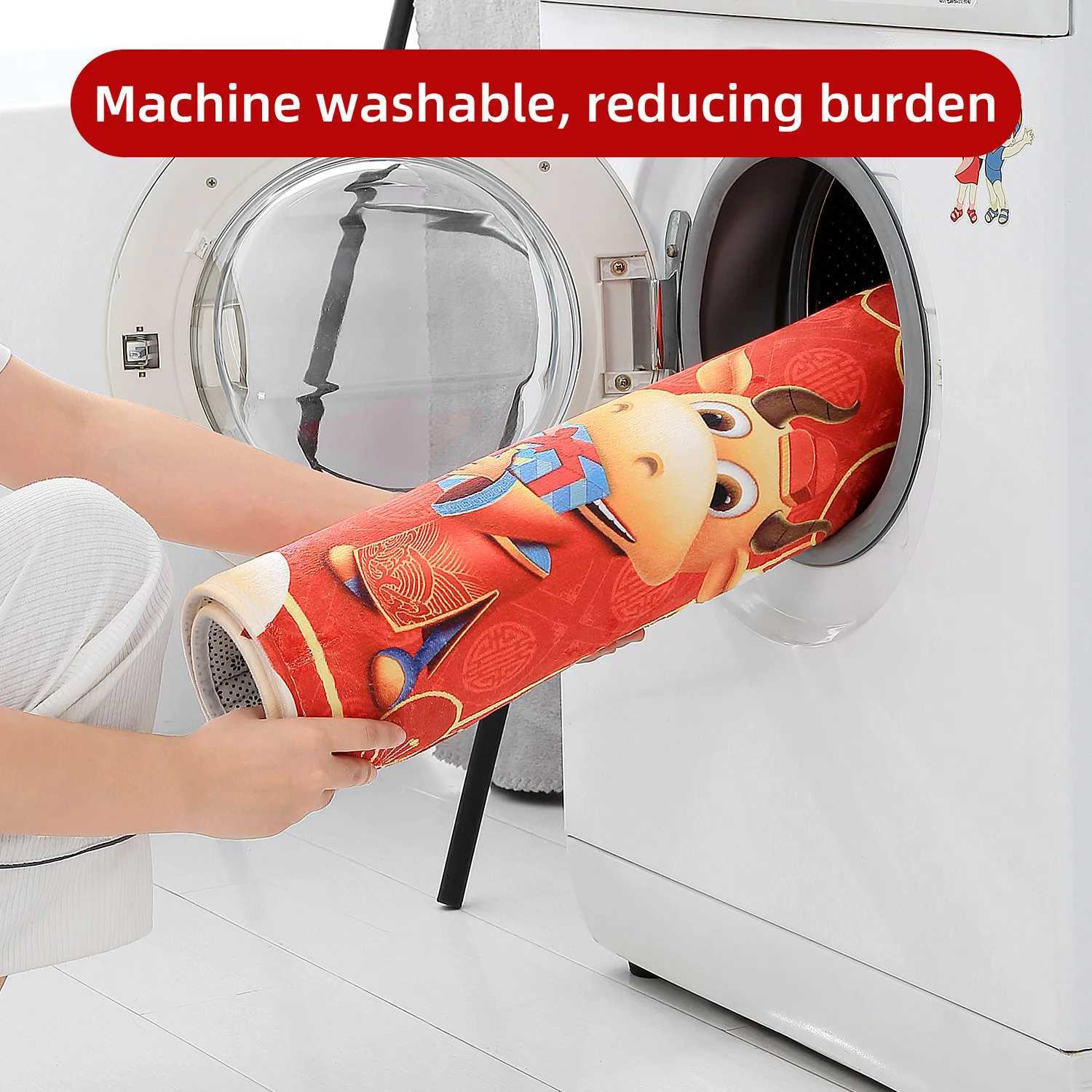 Christmas Tree Pattern Welcome Door Mat - Machine Washable Absorbent Floor MatLiving RoomKitchenHoliday Home DecorationCarpetM251117