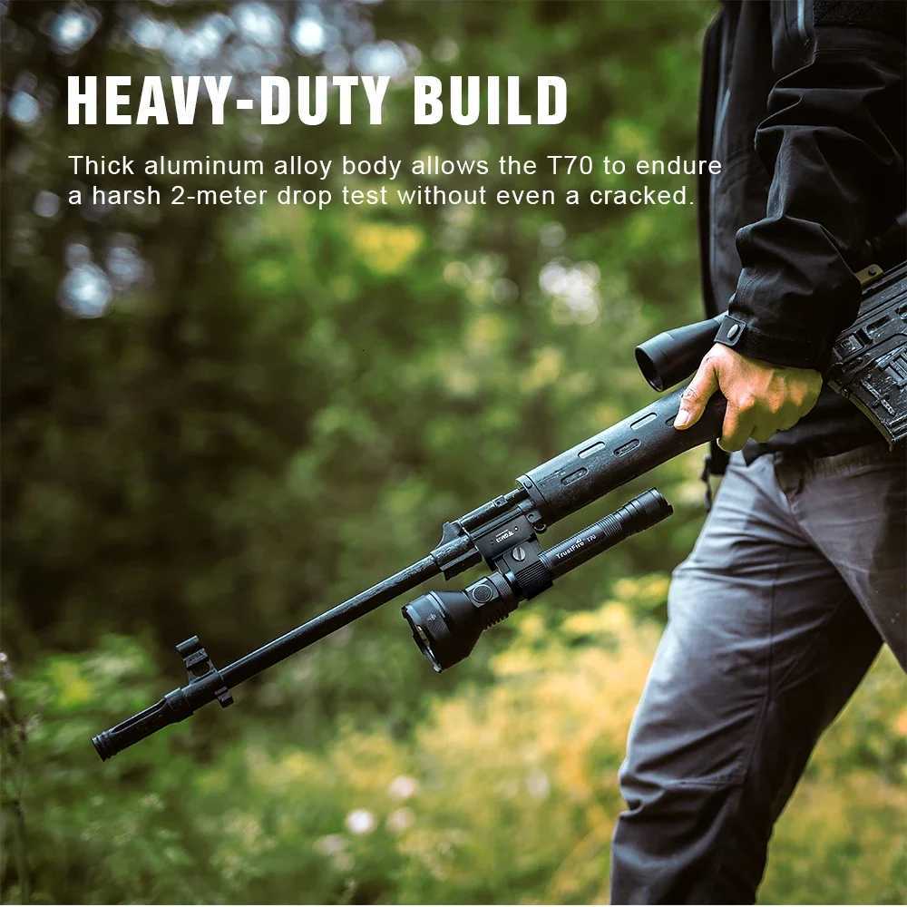 Trustfire T70 18650 2300lm LED Torch Hunting Flashlight Ultra Powerful Rechargeable Light Tactical Camping Lamp for Outdoor M251117