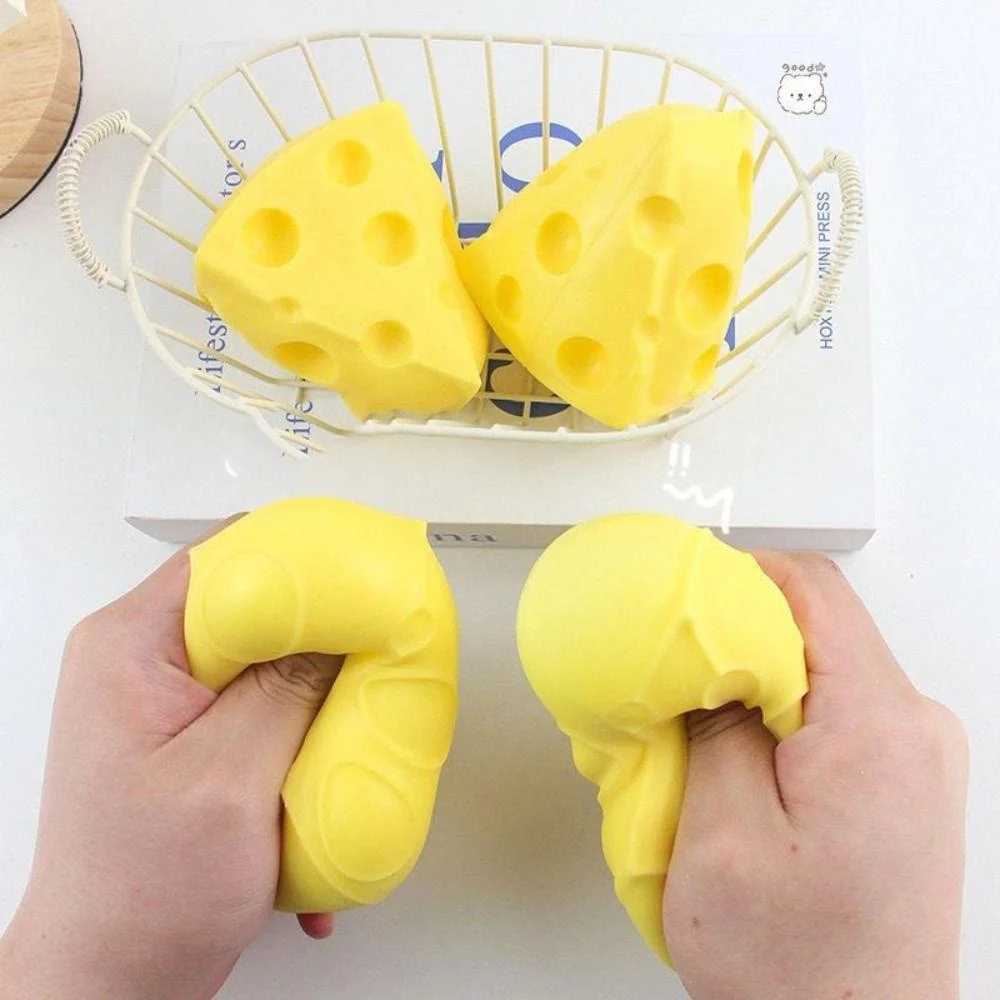 Squeeze Toy Simulation Cheese Squeeze Toys Sticky Soft Decompressing Pinching Cheese Cute Slow Rebound Relief Relax Toys J251117