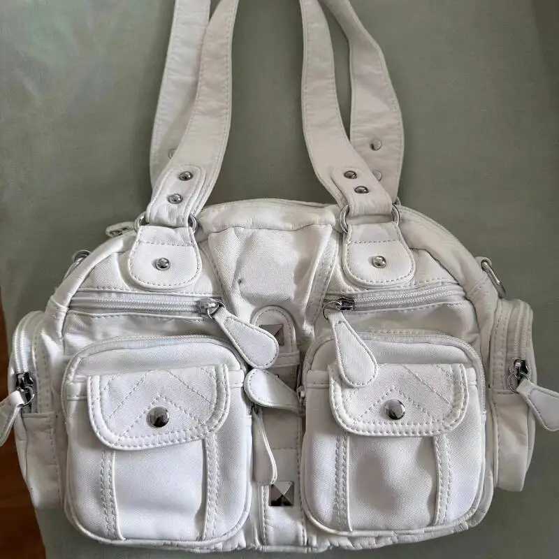 2025 New All Match Retro Simple Handbags Y2k Aesthetic Casual Office Lady Shoulder Bags Vintage Punk Pockets Underarm Bag WomenW251115
