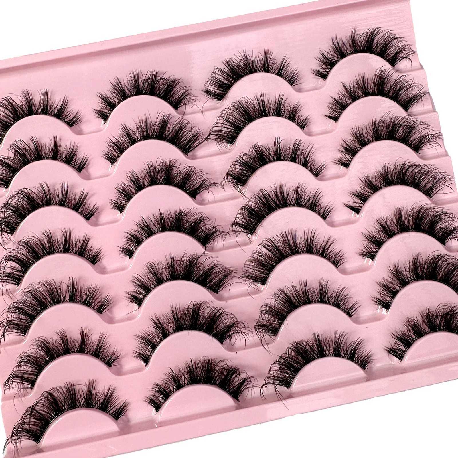 14Pairs False Eyelashes Soft Natural Cat Eye Lashes Clear Band Make up 3D Mink Lashes Fluffy Eyelashes maquillaje Faux CilsT251117