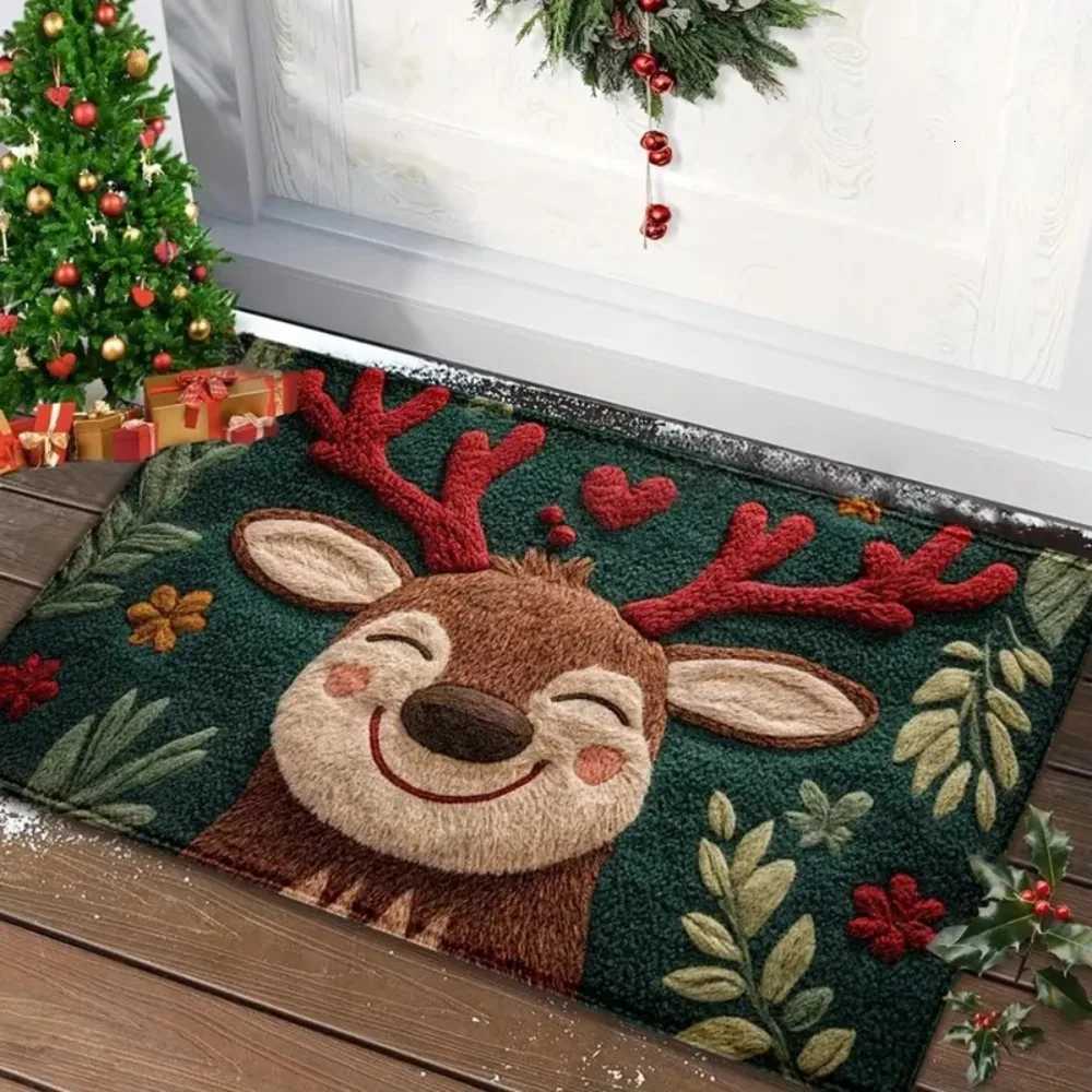 Christmas Carpet Door Merry Christmas Mat Festival Santa Claus Home Decorations Kitchen Living Room Bathroom Rug Outdoor DoormatM251117