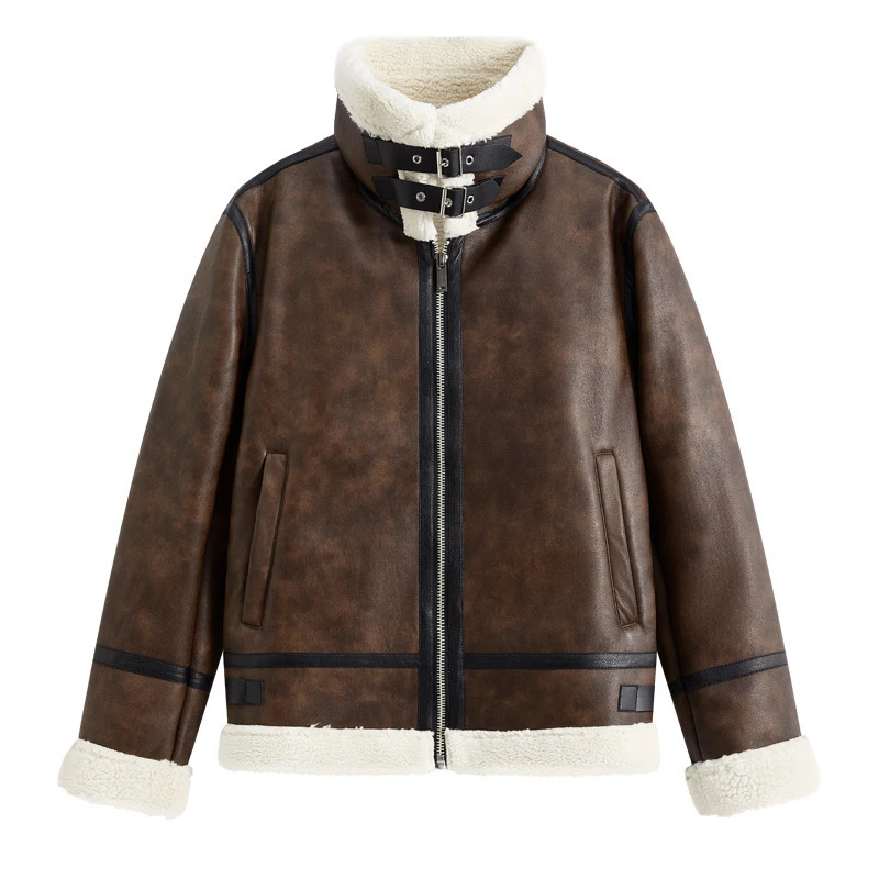 Male Retro Lambskin Leather Jacket American Trendy Fashion Cool and Handsome Motorcycle Workwear Jacket Mens Jacket 251114