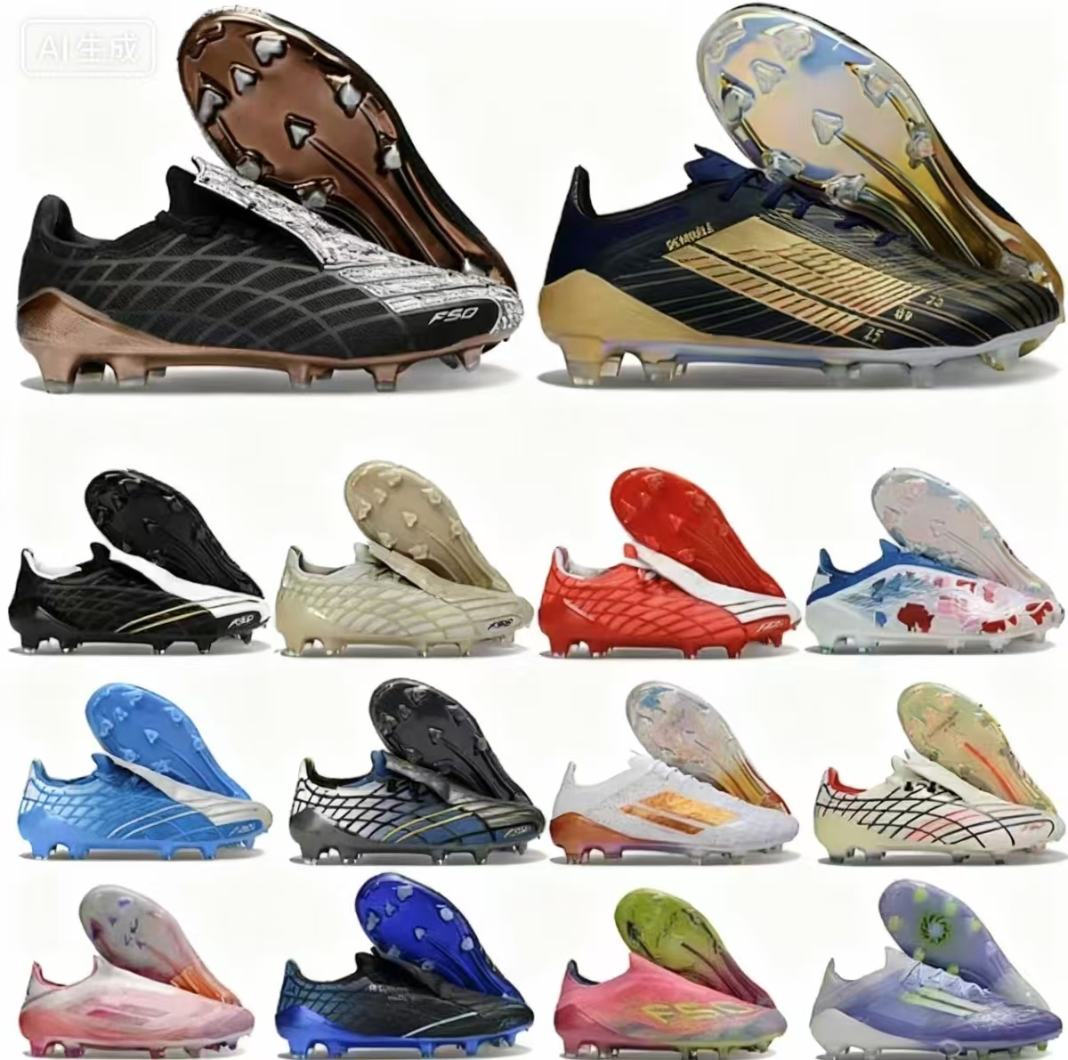 TOP Ousmane Dembele F5O Spider Football Boots F&F Edition Lionel Messi Ba pe x remake soccer cleats Lamine Yamal Pink Gold Football Shoes Estelar Lucid Red FG50 Cleats