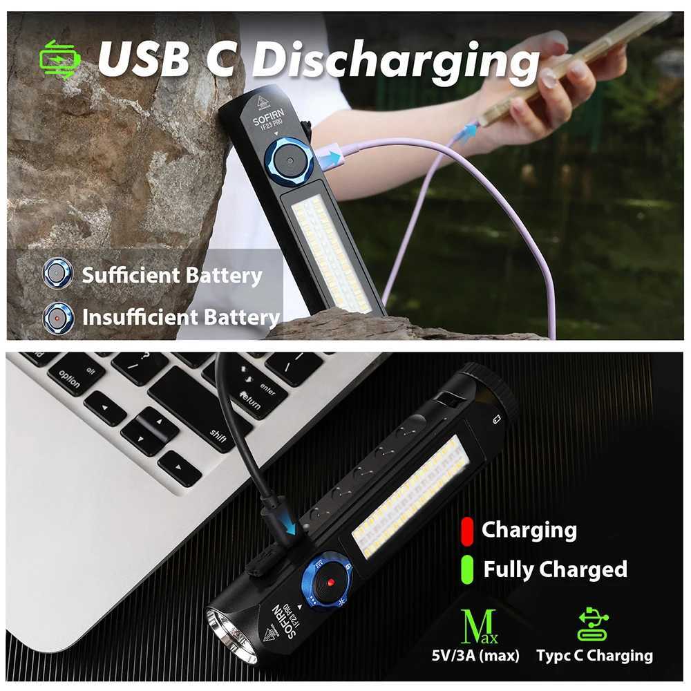 Sofirn IF23 PRO RGB Light 5000lm XHP70B Powerful LED Flashlight 21700 5V 3A USB C Rechargeable Torch with Magnetic M251117