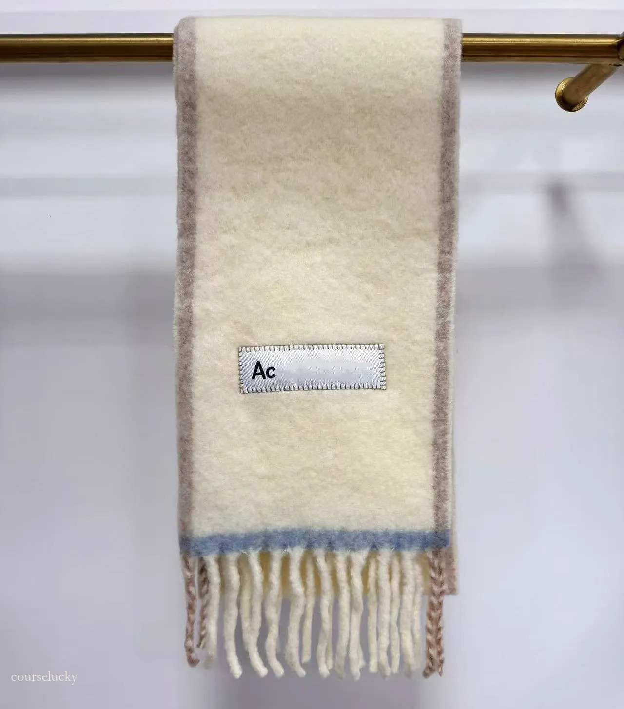 AC Wool Double Sided Large Letter Silk Acnes Scarf For Women Men Silken Scarf Scarves Top Quality Silk Color-Blocking Fringed Edges Gift 877