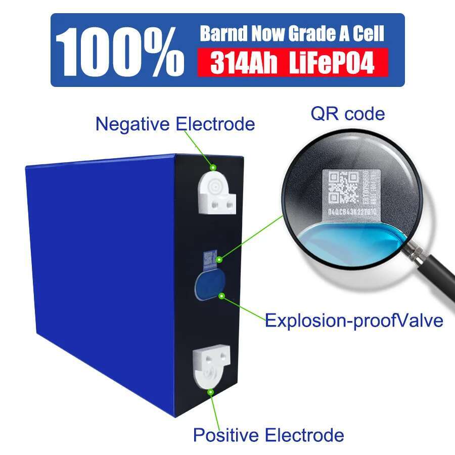LiFePO4 3.2V EVE 105AH Battery Cell Grade A EVE MB31 314Ah with Free Busbar for DIY 12V 24V 48V Lithium Battery Pack UA NO TAX