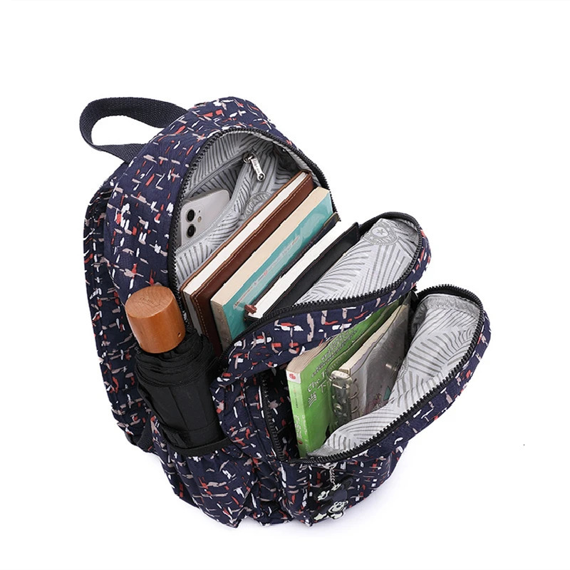 TEGAOTE Waterproof 2024 Nylon Flower Pattern Fashion Casual A4 Girl Boy Women Men School Backpack Lightweight Travel Bag M1318 251124
