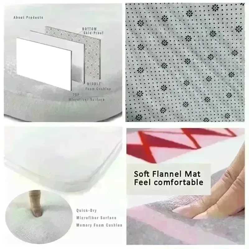 Christmas Tree Santa Claus Carpet Happy New Year Living Room Holiday Sofa Bedroom Study Kitchen Entrance Rug Non-slip Decor MatM251117