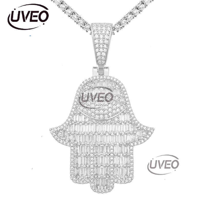 VVS Iced Out Sterling Silver Jewelry Moissanite Cuban Necklace Hip Hop Pass Diamond Tester Cuban Link Chains Pendant High Quality Mens Gift Moissanite