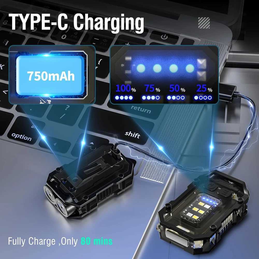 Multi-function Portable Mini Keychain Light Led High Bright Flashlight Dual Light Source Outdoor Camping Fishing Tool Torch Lamp M251117