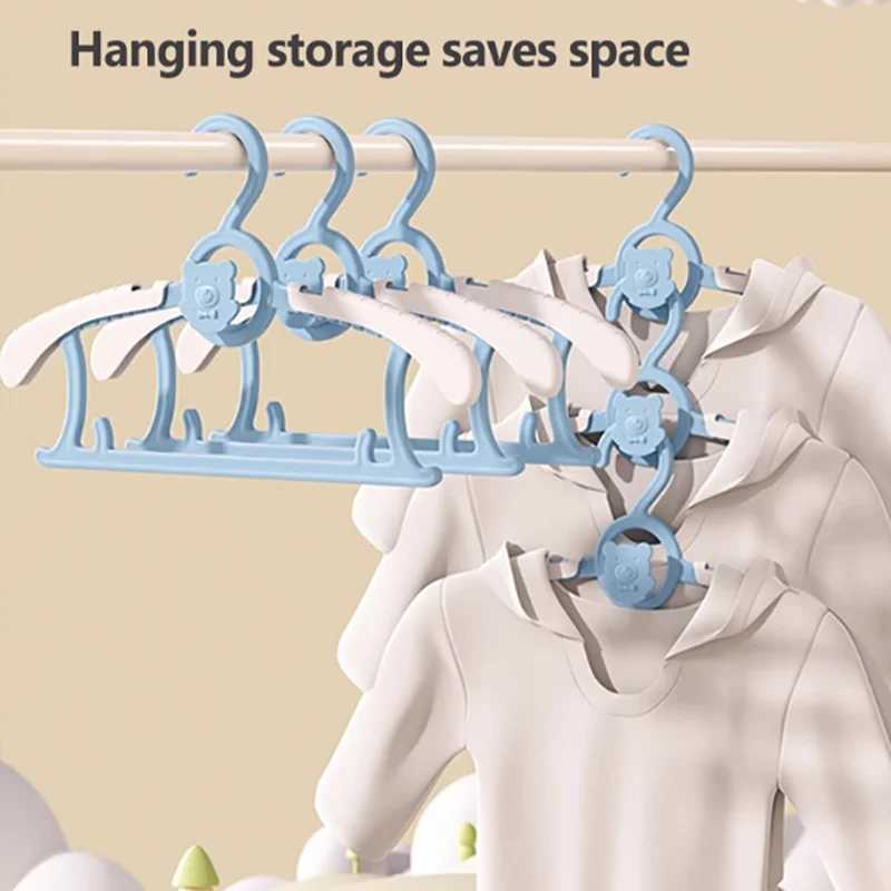 10Pcs Non-slip Baby Clothes Hanger Adjustable Storage Hangers Cute Kids Clothes Organizer Closet Children Baby Coats Rack C251117