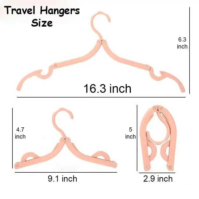 Foldable Plastic Travel Hanger Adjustable Multi-Functional Clothes Hanger for Home and Travel Hangers Convenient Hanger C251117