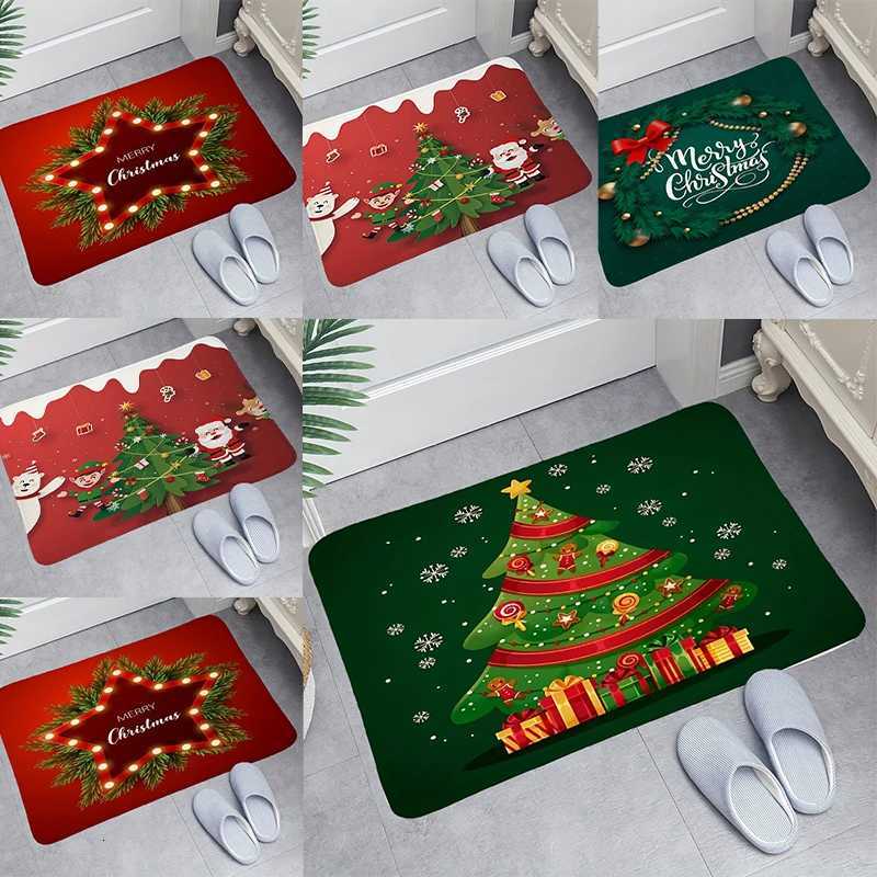 1 Pc Christmas Printed Floor Rug 100 Polyester Home Decoration Door Mat Festive Atmosphere Fashionable and Beautiful CarpetM251117