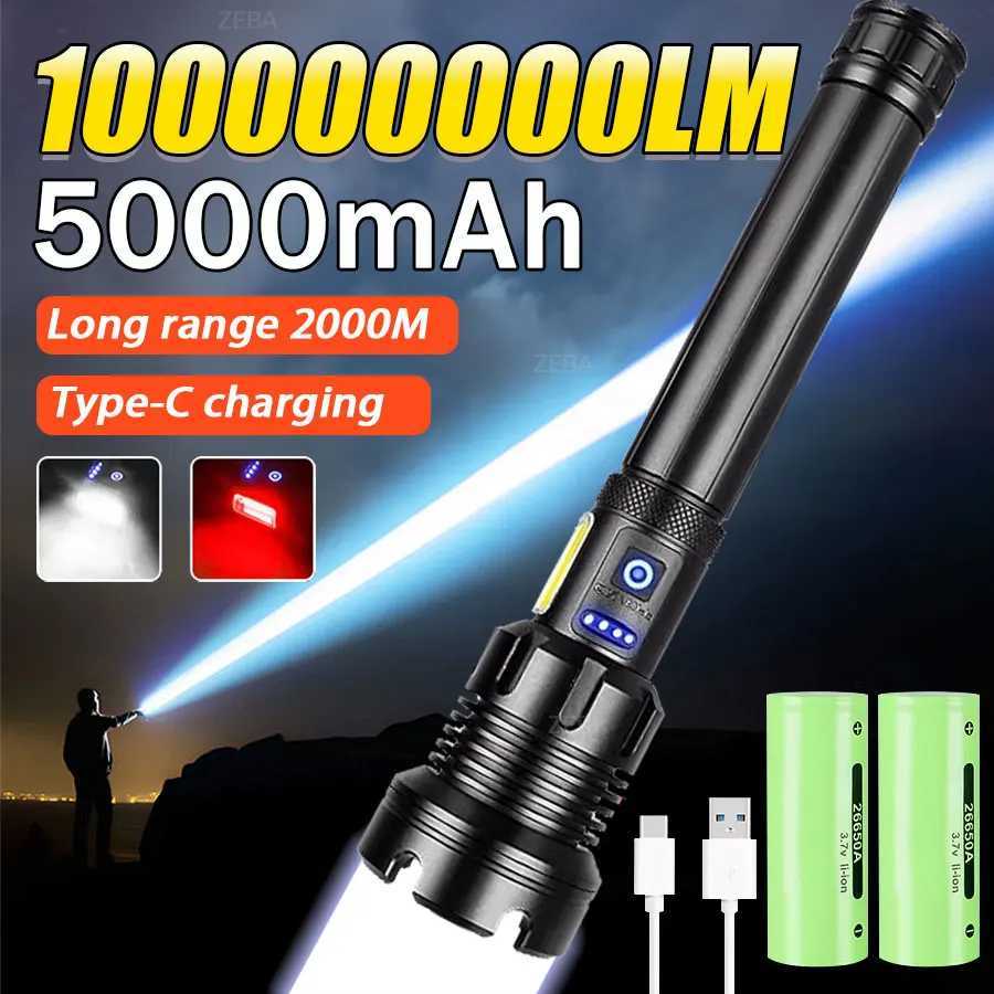 High Power Led Flashlight XHP390 High Lumen 10000000 Rechargeable Most Strong Light Lamp Tactical Lantern Camping Outdoor Torch M251117