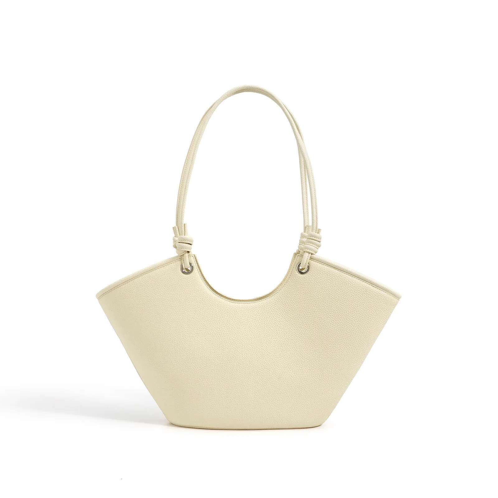 Designer bag handbags women new arrival knotted handle half moon shaped tote bag cream pu leather shoulder bag ladies fashion handbag Luxury Look High