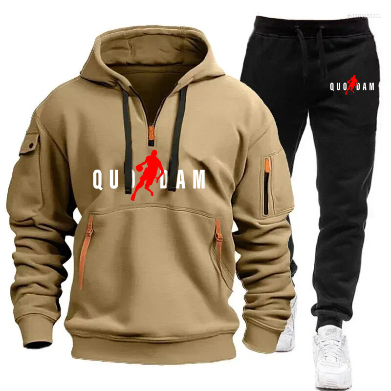 Designer Men Hoodies Luxury Brand Men Tracksuits Two-piece Black Suit Fashion Pattern Hoodie Men Clothing