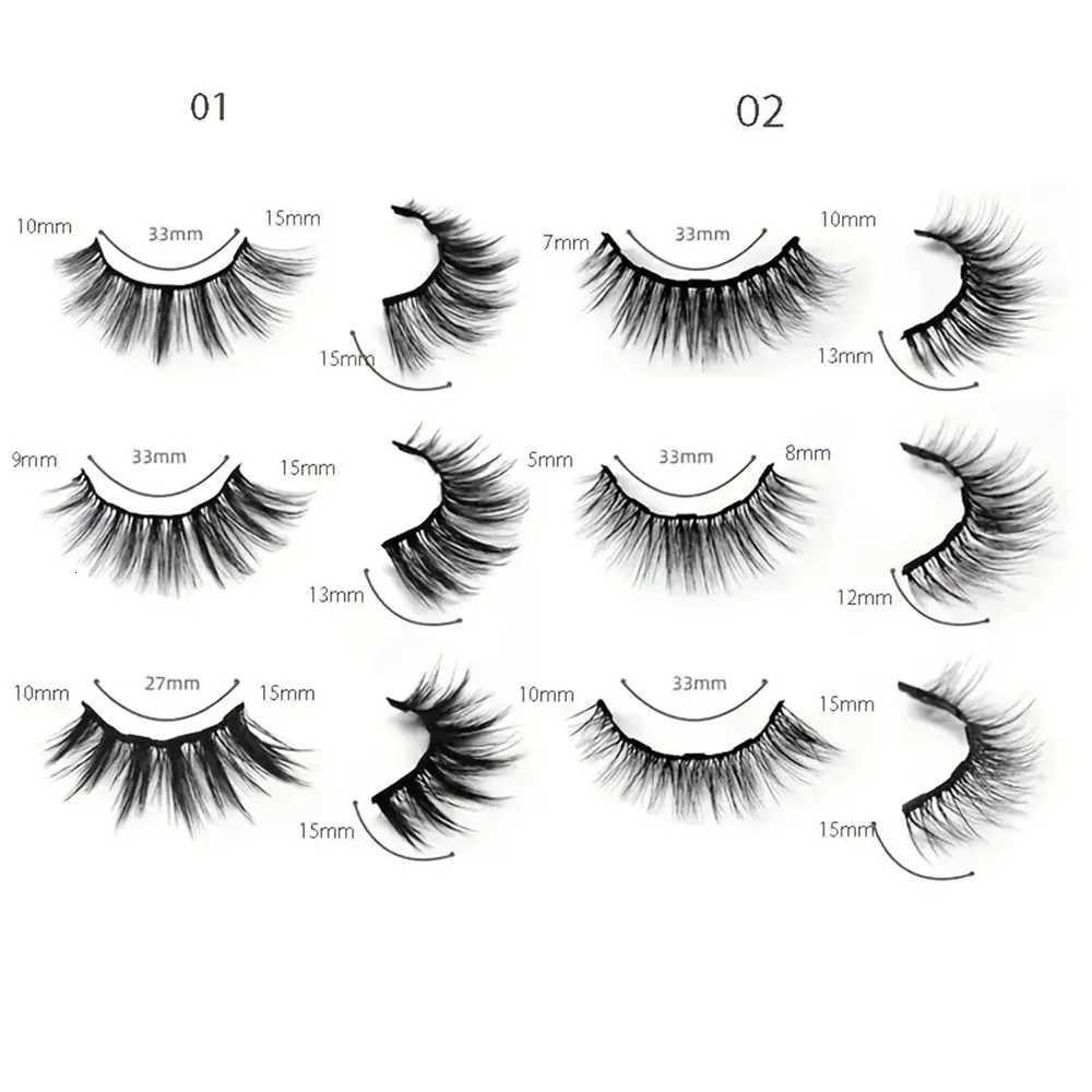 12 pairs of magnetic false eyelash sets with eyeliner natural makeup effect reusable curling magnetic eyelash setsT251117
