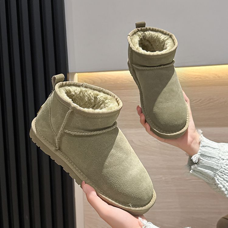 Free Shipping Trendy Hit Snow Boots Winter New Style Platform Fleece-Lined Warm Versatile Slimming Short Tube Bread Boots