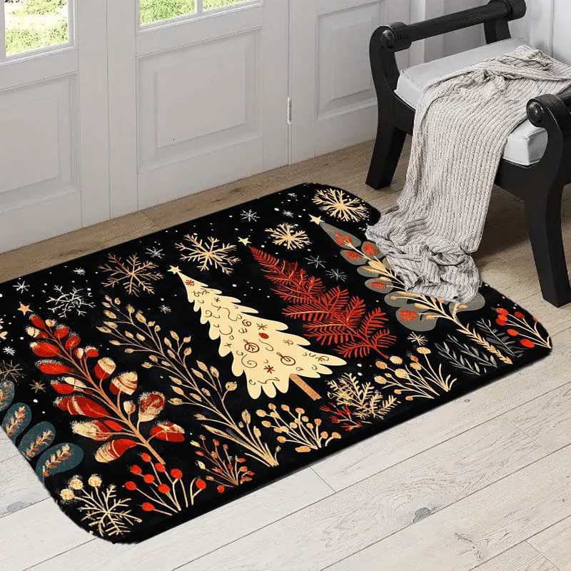 VIKAMA Christmas Carpet Christmas Tree CarpetKitchen Rug Long Carpet Absorbent Doormat Carpet For Live Room Sofa Floor MatM251117