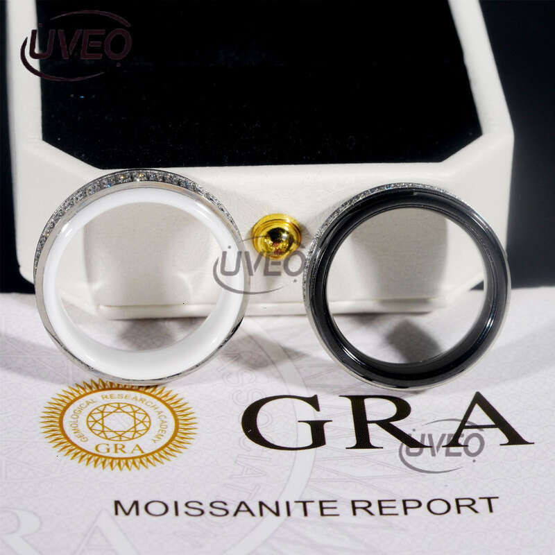 925 Gold VVS Iced Out Moissanite Ring Jewelry Hip Hop Pass Dias Tester Mens Women Sterling Silver Couple