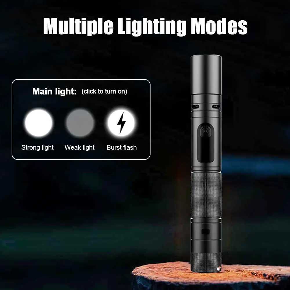 High Power Mini Flashlight Zoomable Pen Light Torch Pocket Medical Penlight MINI Torch Powerful Lamp 5Modes Bright Outdoor Light M251117