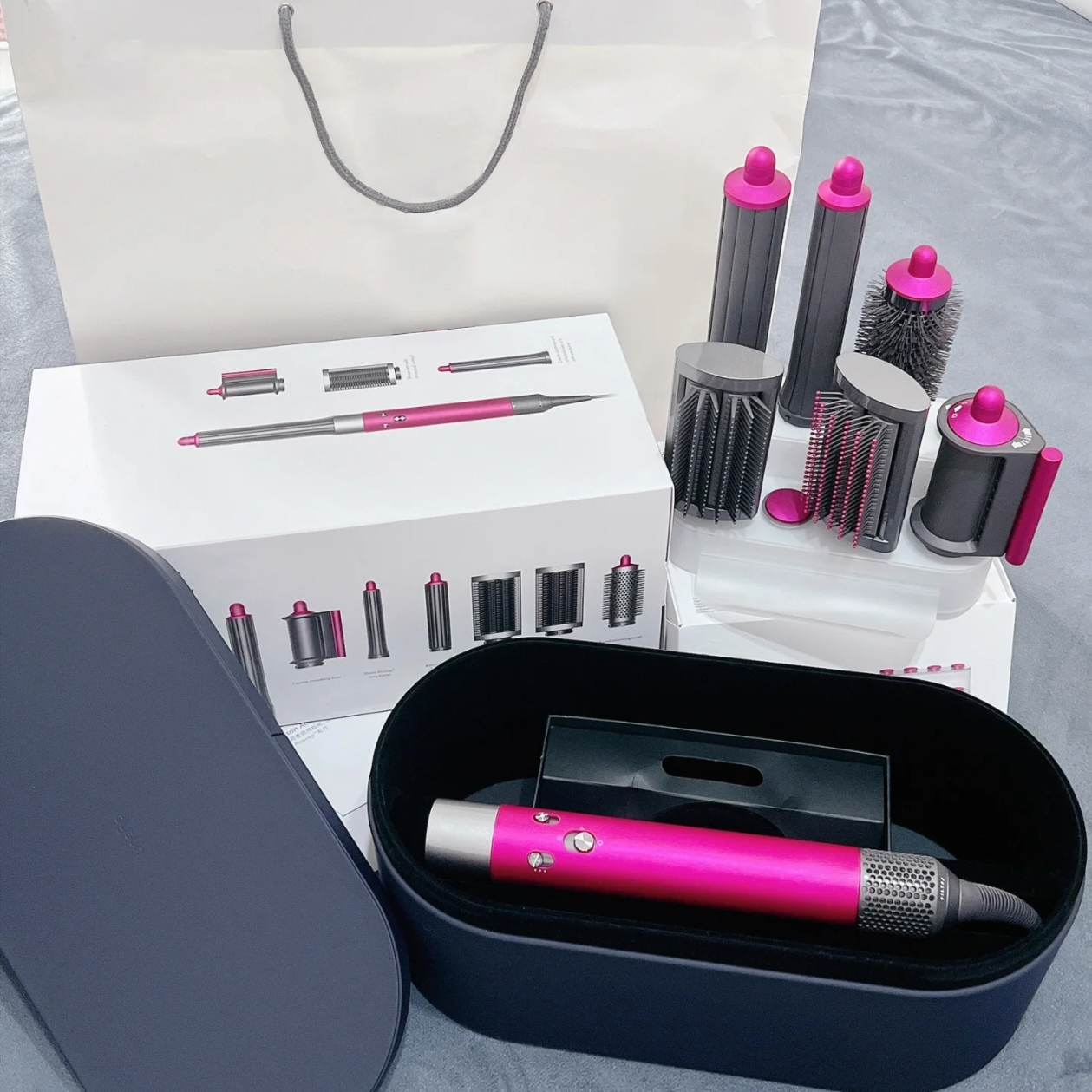 Designer Multi Function Electric Curler Professional Air Wrap Women Adjustable Temperature Tool Hair Curlers With Gift Box Negative Ion 7-In-1 Set