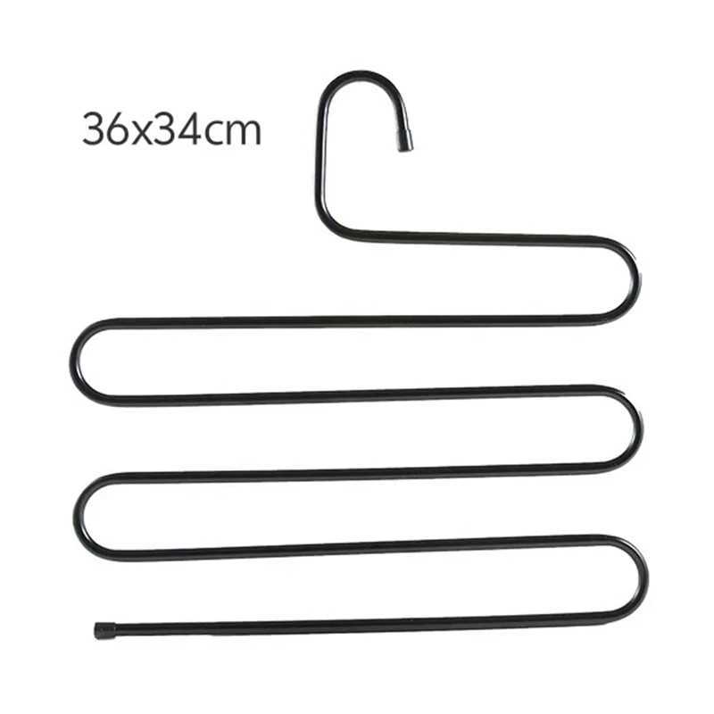 5 Layers S-shaped Pants Hanger Multifunctional Anti-skid Stainless Steel Pants RackWardrobe Storage Scarf Rack lron Pants Rack C251117