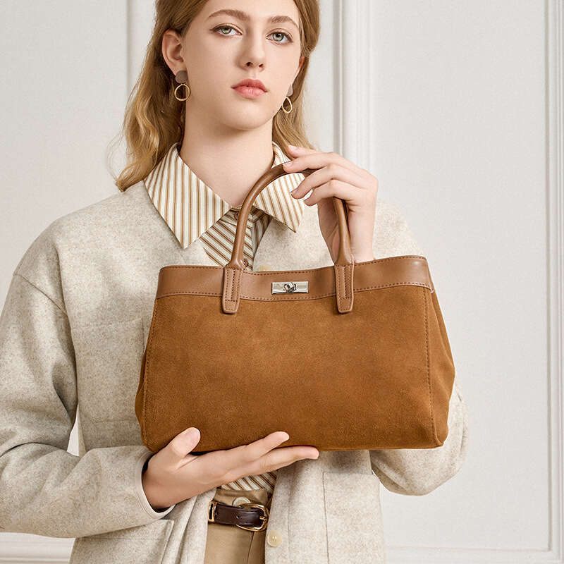 Luxury Bags Suede Beach Bags Casual Cowhide Cross Body Women's One Shoulder Niche Top Handle Bags Genuine Leather Large Capacity High End Tote