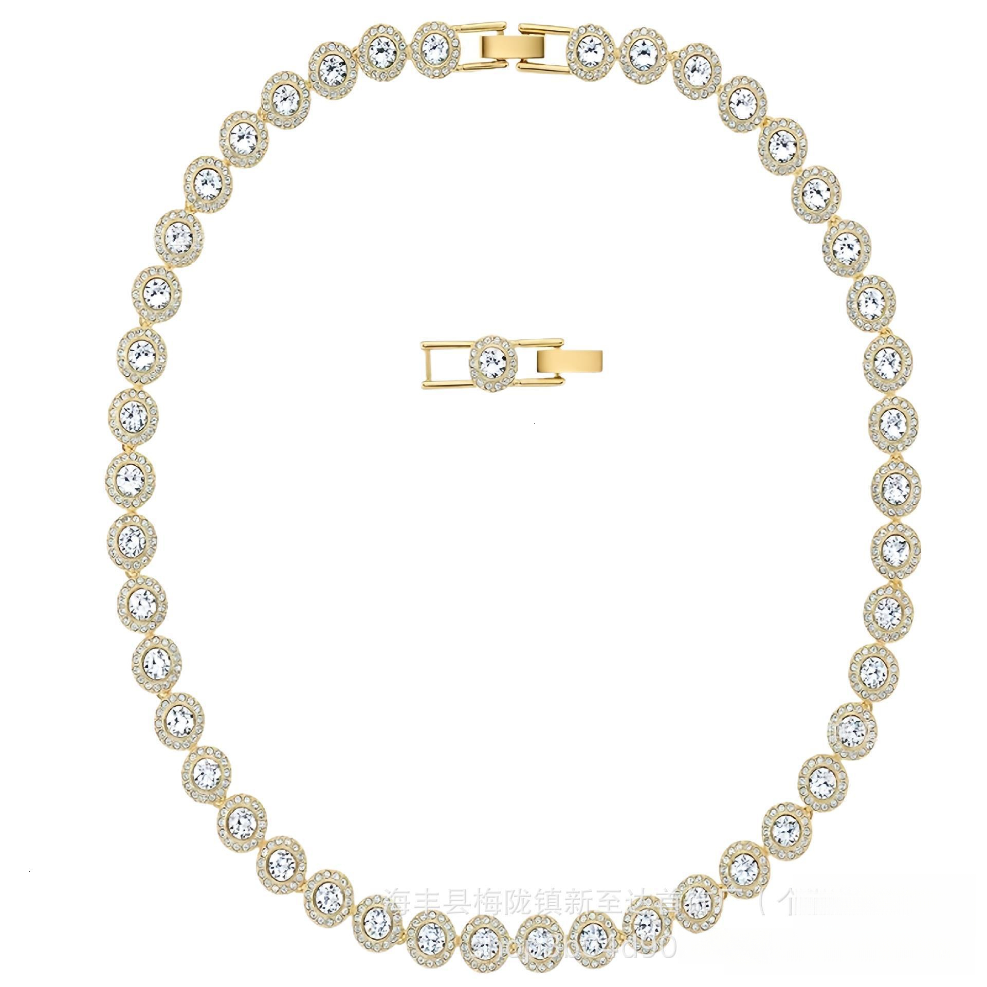 Free Shipping Of Designer Bracelets Shijia Roman Luxury Jewelry Una Series Necklace Set Crystal Inlaid Round Cut Dazzling Charm Bracelet Niche