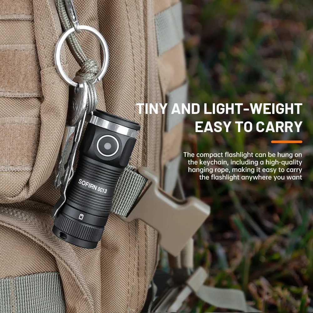 Sofirn SC13 SST40 6000K LED 1300lm Mini Tactical 18350 Flashlight 519A 5000K Keychain Emergency Torch Powerful Lamp M251117